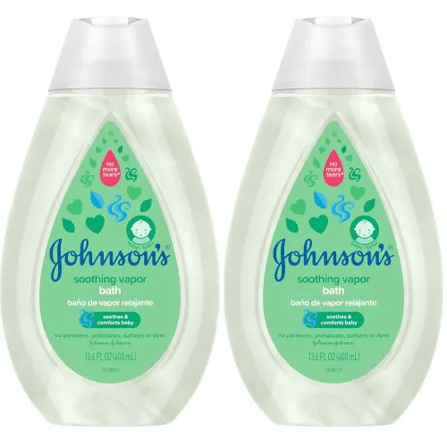 Johnson's Baby Vapor Bath with Soothing Aromas to Relax Babies, Tear-Free & Hypoallergenic Liquid Baby Bath Formula, No Parabens, Sulfates, Dyes, or Phthalates, 13.6 fl. oz (Pack of 2)