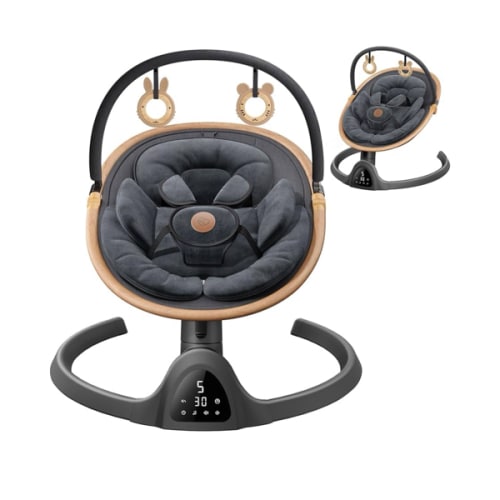 Baby Swings for Infants, Fasonbaby Bluetooth Infant Swing with Music Speaker with 3 Seat Positions, 5 Speeds and Remote Control - Portable Baby Swing for Indoor and Outdoor (Black)