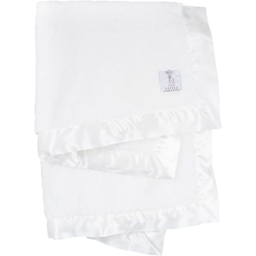 Little Giraffe Baby Blanket - Chenille Soft Blanket with Satin Trim - Baby Stroller Blanket - Newborn Baby Essentials & Gifts - 29" x 35" - White
