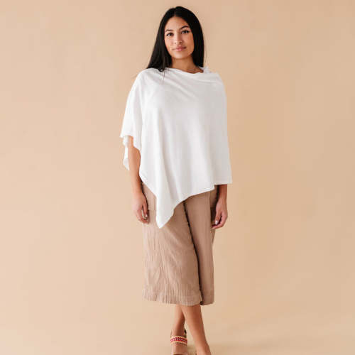 Organic Nursing Shawl Cover - Ivory