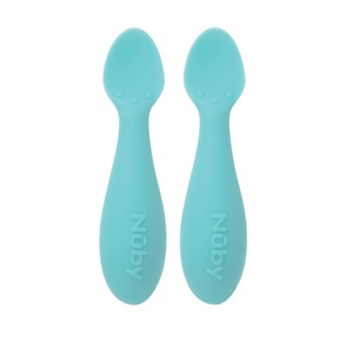 Nuby Silicone Mini Spoons - Aqua - 2pk