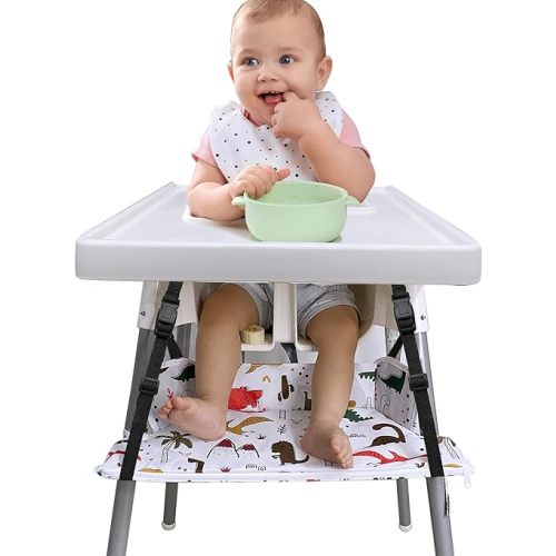 Highchair Footrest for IKEA Antilop, Height Adjustable High Chair Foot Rest, Nylon Cushion Highchair Footrest with PP Board, Suitable Footstool with Rounded Corners