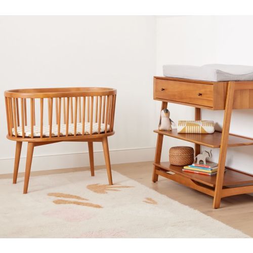 west elm x pbk Mid Century Bassinet & Mattress Pad Set