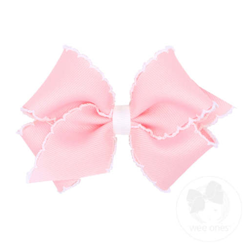Small Moonstitch Grosgrain Hair Bow with Contrasting Wrap