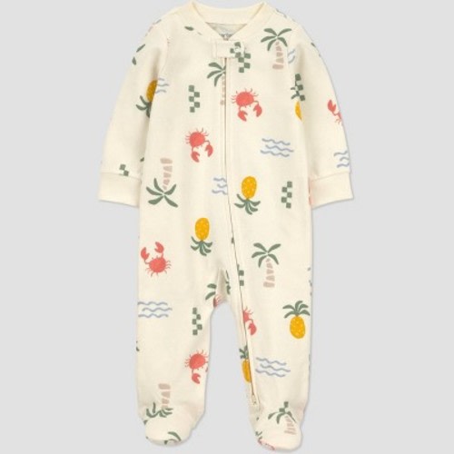 Carter's Just One You® Baby Boys' Tropical Graphic Sleep N' Play - Cream Newborn