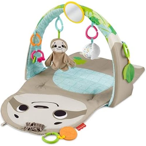 Fisher-Price Ready to Hang Sensory Sloth Gym, infant activity mat with toys for tummy time and play
