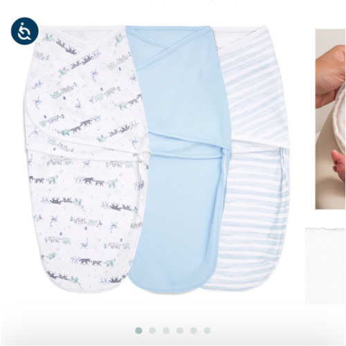 aden + anais rising star baby cotton easy swaddle size 0-3 months