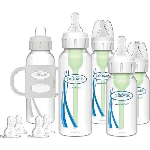 Dr. Brown’s Natural Flow® Anti-Colic Options+™ Narrow Baby Bottle Newborn Gift Set
