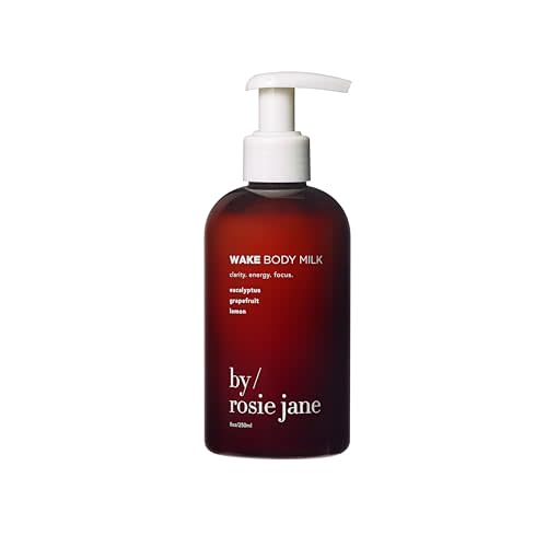 By Rosie Jane Wake Body Milk Skin Care - Milk Toner to Help Tone, Tighten and Hydrate Skin - Body Care Made with Eucalyptus, Grapefruit & Lemon - Helps Promote Anti-Aging & Boost Radiance (250ml)