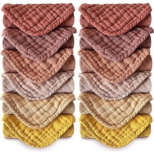 MOON PARK Ultra Soft Baby Washcloths Baby Wipes Small Burp Cloths Bean Paste Series