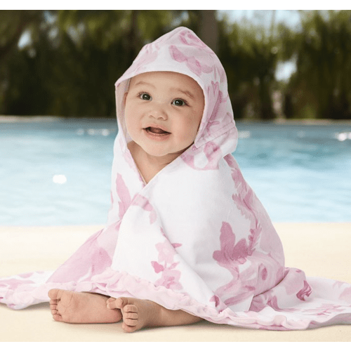 LoveShackFancy Damask Baby Beach Hooded Towel UPF 50+