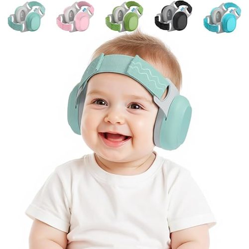 Bella's Friends Baby Ear Protection for Infants&Toddlers(3–48 Months) - Lightweight 24dB Noise Cancelling Headphones - Safe fit & Comfort Earmuffs - Improve Sleep - Baby Travel Essential, Sage Green