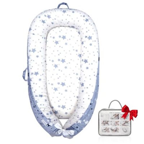 Baby Lounger for Newborn Cover - Newborn Lounger for 0-12 Months, Breathable & Portable Infant Lounger - Adjustable Cotton Soft Baby Floor Seat for Travel, Newborn Essentials - Pink Deer