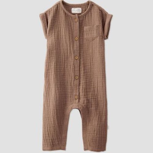 Little Planet by Carter's Organic Baby Gauze Nutmeg Jumpsuit, Size: Newborn
