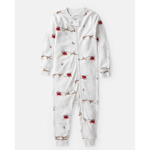 Baby Santa Sleigh PurelySoft Snug Fit 1-Piece Pajamas - Grey - Carter's | Carter's