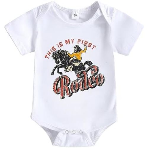 SAYOO Western Baby Girls Boys Bodysuit Clothes Country Cowboy Cowgirl Funny Cute Infant Creeper One-Piece Baby Bodysuit