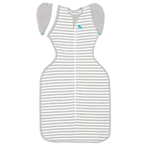 Love to Dream Swaddle Up Transition Swaddle, Patented Zip-Off Wings, Gently Help Baby Transition from Being Swaddled to Arms Free When Showing Signs of Rolling, 1.0 TOG, 13-19 lbs, Gray