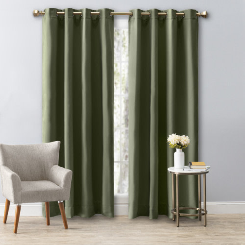 Ricardo Trading Ultimate Black Out Grommet Window Panel Curtain - Sage, 56"W X 96"L