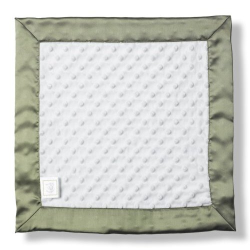 SwaddleDesigns Baby Lovie, Small Security Blanket, Plush Dots with Satin Trim, Sage