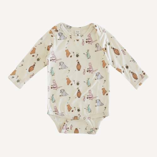 long sleeve lap neck bodysuit | pooh & friends | bamboo