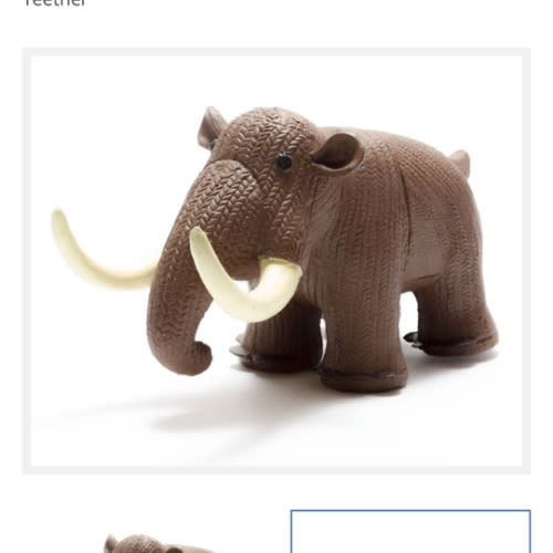 My First Mammoth Natural Rubber Dinosaur Bath Toy and Teether