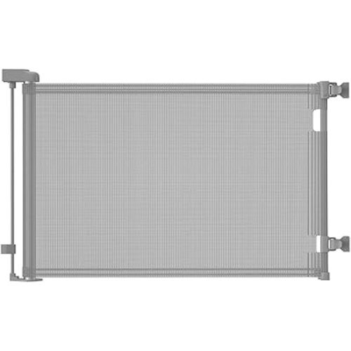 Retractable Baby Gates, Mesh Dog Gate for Doorways, 33.6" Tall, Expands to 55" Wide,Pet Safety Essential Fit for Baseboards, Wide Toddlers Gates for Hallways, Indoor & Outdoor,Grey