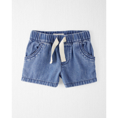 Baby Organic Cotton Chambray Drawstring Shorts
