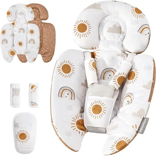 Mamatepe Infant Insert Compatible with 4moms Mamaroo & Graco Swing and Infant Car Seat,Newborn Insert Head & Body Support Cushion, Reversible Design, Breathable Soft Fabric