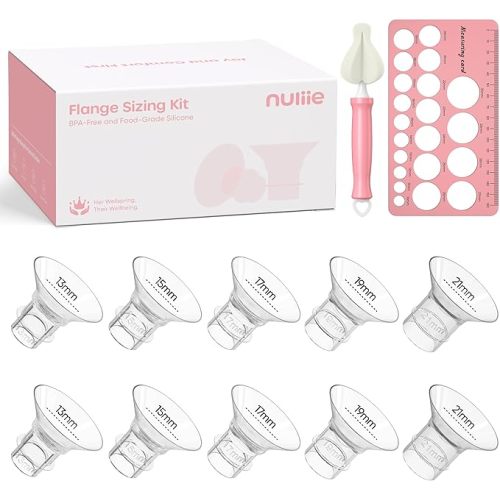 Nuliie Silicone Flange Inserts 13/15/17/19/21mm 10PCS for 24mm Breast Pump