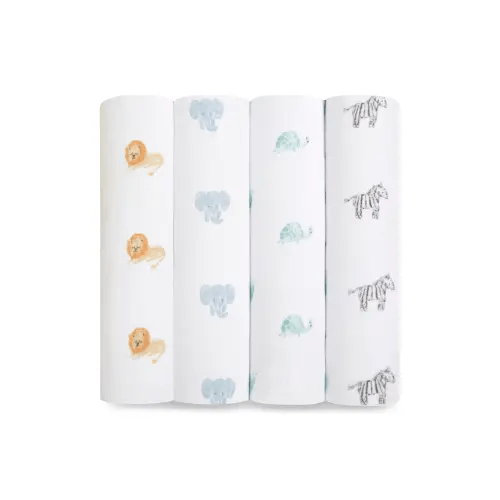 Aden Anais Organic Muslin Large Swaddle Blankets, Animal Kingdom
