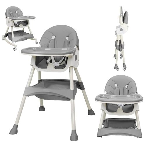 Boyro Baby: 4-in-1 Baby High Chair- Grey