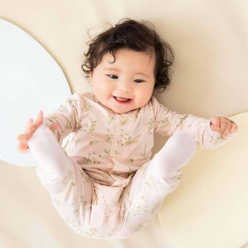 pink hoppily ever after magnetic footie newborn