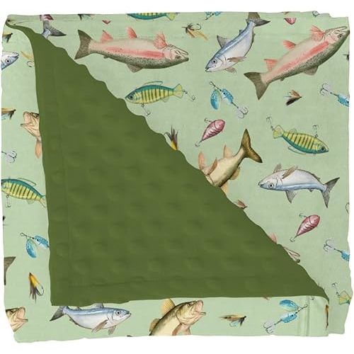 Fishing Baby Blankets for Girl Boy Freshwater Fishes Lures Soft Mink with Dotted Backing Double Layer Swaddle Receiving Blanket for Toddler Lake Outdoors Fishing Lovers Gift Nursery Bed Blanket 30x40