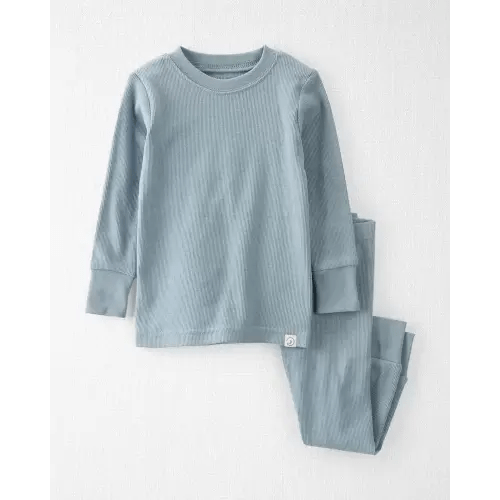 Baby Organic Cotton Ribbed 2-Piece Pajamas Set - 12M - Blue Creek