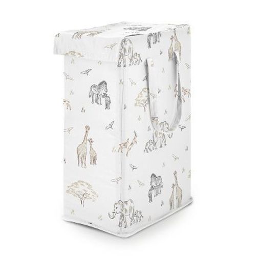 Sweet Jojo Designs Boy, Girl, Unisex/gender Neutral Foldable Laundry Hamper With Handles Serengeti Animals Multicolor