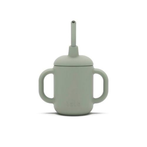 Lalo 4oz 3-in-1 Silicone Training Cup with Straw - Blueberry