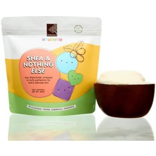 Nokware Skincare Littles Shea & Nothing Else – 100% Natural Pure Whipped African Shea Butter from Ghana for Babies and Kids Face, Body & Hair 300g