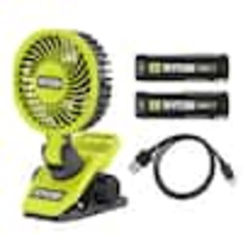 RYOBI USB Lithium Clamp Fan Kit with USB Lithium 2.0 Ah Lithium Rechargeable Battery FVF51K-FVB02