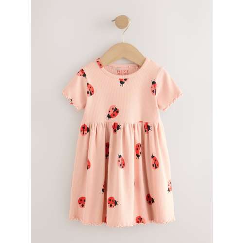 Ladybird Pink Short Sleeve Jersey Summer Dress (3mths-7yrs)