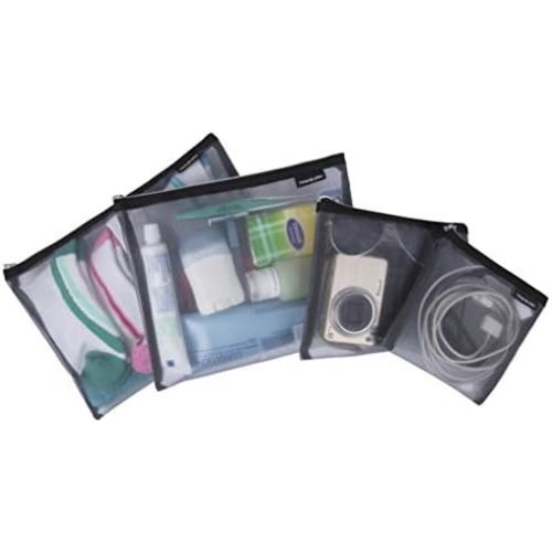 Travelon Set of 4 Mesh Pouches, Gray, 9.5 x 12.75 x 0.5