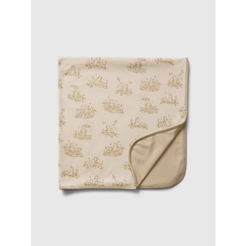 Baby First Favorites Supima® Print Blanket in beige bear, size: One Size