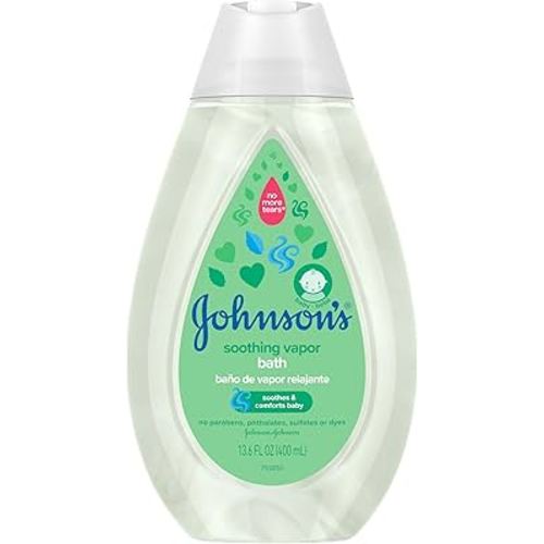 Johnson's Baby Vapor Bath with Soothing Aromas to Relax Babies, Gentle Tear-Free Baby Bath Soothes & Comforts Baby, Hypoallergenic Liquid, Paraben-, Dye- & Sulfate-Free, 13.6 fl. oz
