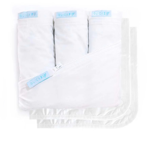 Crib Zip Sheet Starter Pack - Crib Deluxe / White