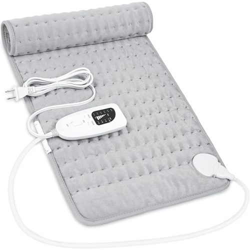 Heating Pad,Electric Heating Pads for Back,Neck,Abdomen,Moist Heating Pad for Shoulder,Knee,Arms and Legs,Dry & Moist Heat & Auto Shut Off Birthday Gifts for Women Mothers Day(Light Gray, 24''×12'')