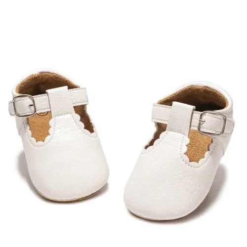 Bonario Baby Girls Dress Shoes Infant Mary Jane Bowknot Flats None-Slip Sole Princess Shoes for Newborn 3-18 Months