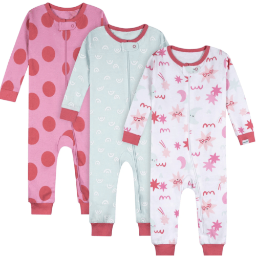 3-Pack Baby Girls Starry Nights Footless Pajamas – Gerber Childrenswear