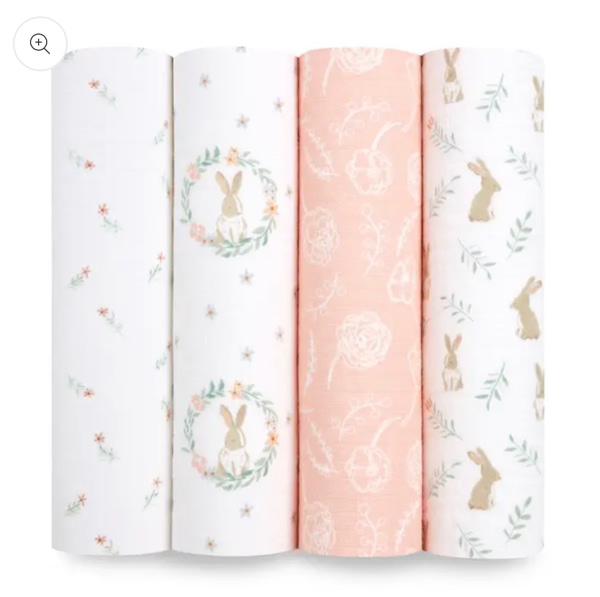 Essentials Cotton Muslin Swaddles 4 Pack | aden + anais
