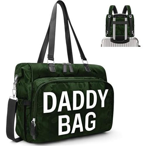 Diaper Bag Backpack for Daddy, Travel Bags with Laptop Compartment, Diaper Backpack, Large Capacity Hospital Bags for Labor and Delivery (Camo Olive Green Daddy Bag)