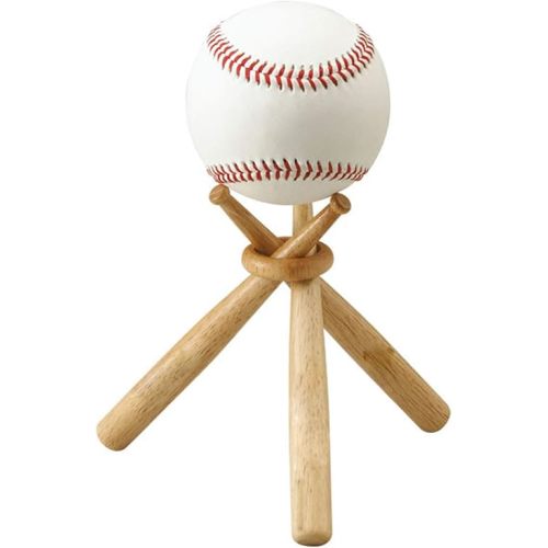 TIHOOD Baseball Stand Baseball Stand Holder Wooden Base Ball Stand Display Holder