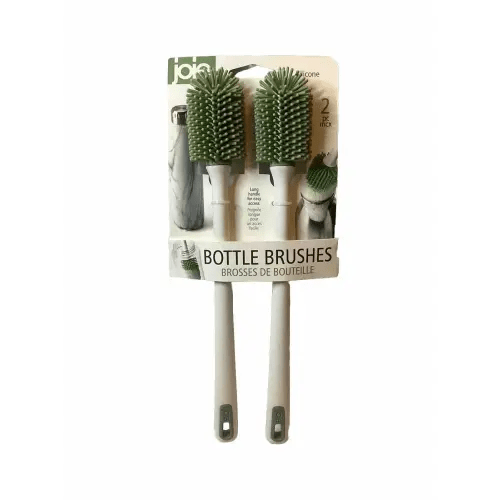 Joie MSC Silicone Bottle Brush Set Of Two White/Green Long Handle Easy Access
